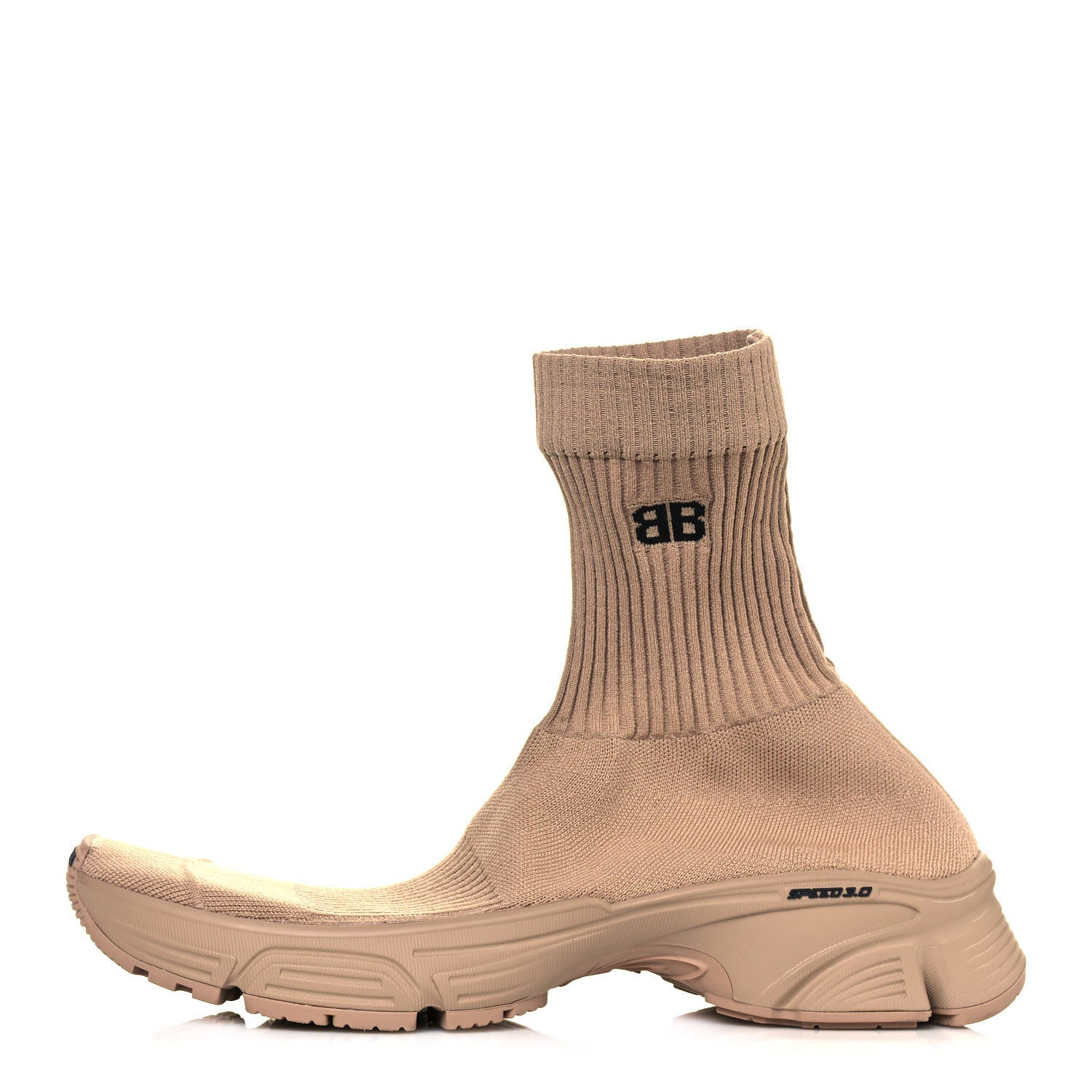 Balenciaga Technical Ribbed 3D Recycled Knit Womens Speed 3.0 Sneakers 41 Monocolor Beige 1 of 7