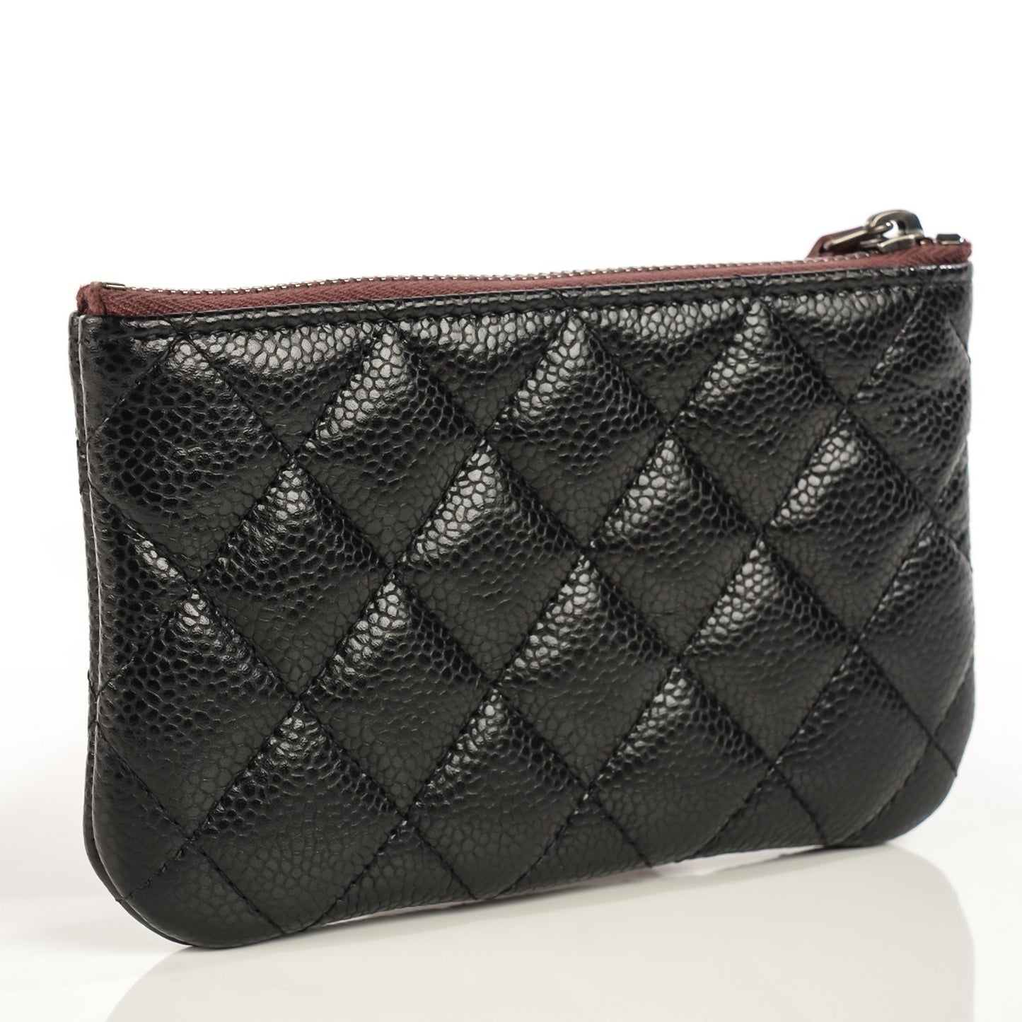 Caviar Quilted Coin Purse Case Black
