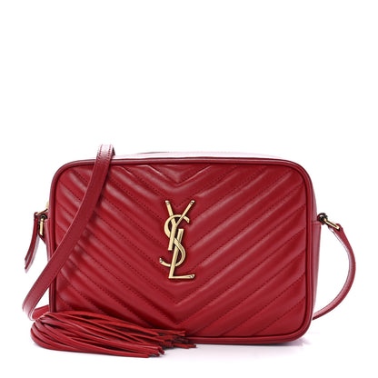 Saint Laurent Calfskin Matelasse Monogram Lou Camera Bag Rouge Eros 1 of 12