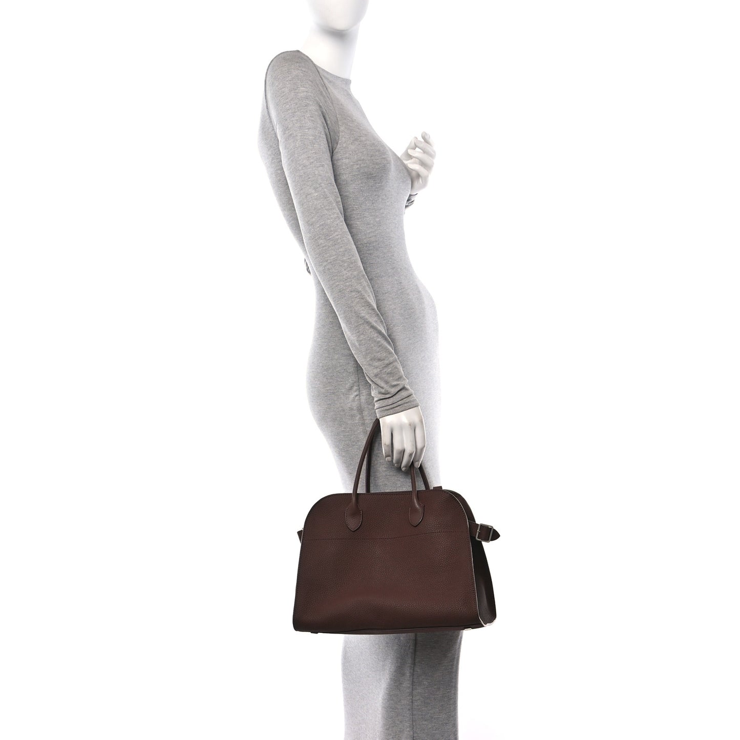 Matte Grained Calfskin Soft Margaux 12 Dark Mocha