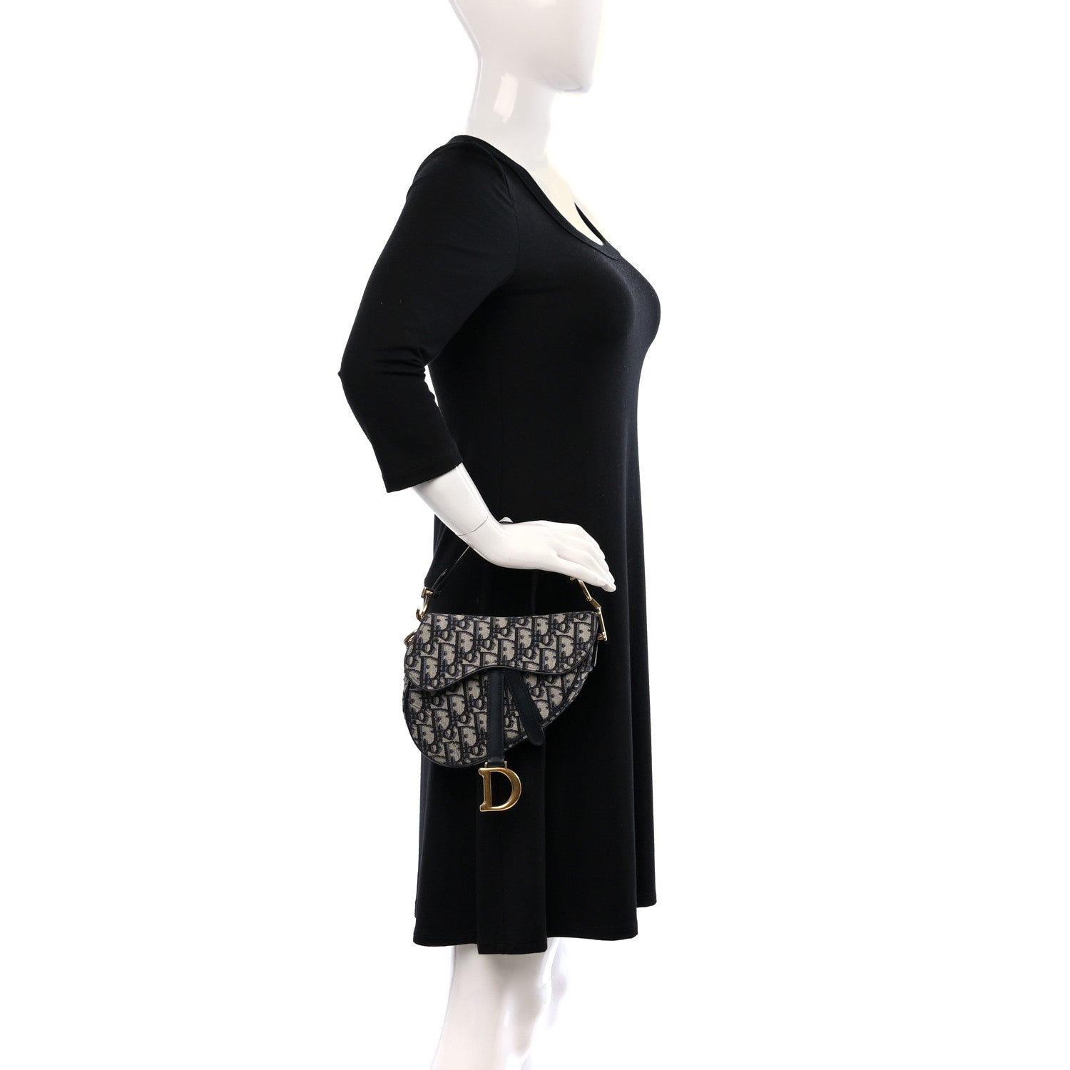 Christian Dior Oblique Mini Saddle Bag Blue 2 of 9