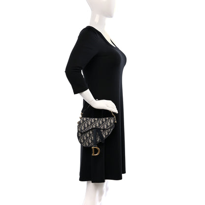 Christian Dior Oblique Mini Saddle Bag Blue 2 of 9