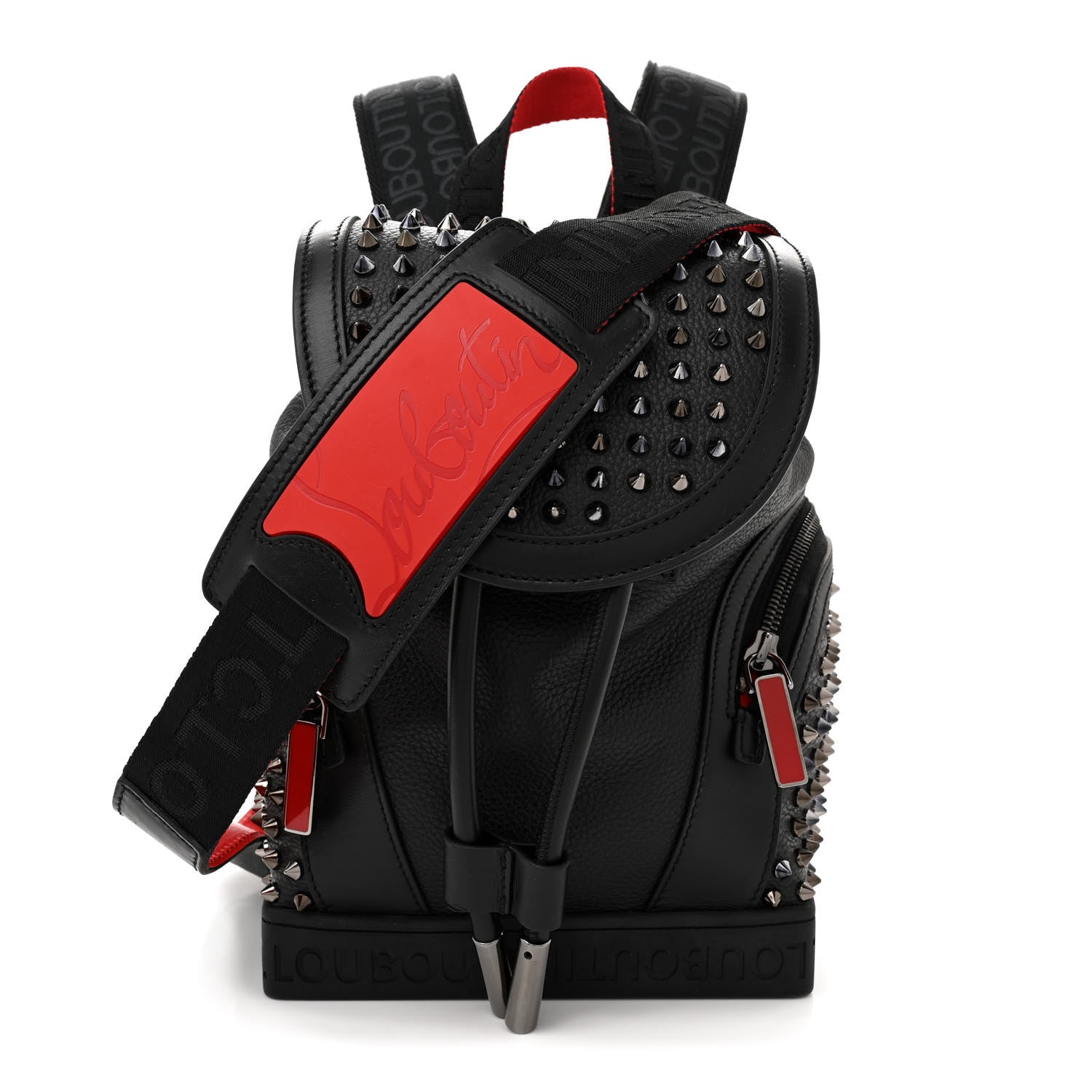 Christian Louboutin Calfskin Spiked Small Explorafunk Backpack Black 1 of 10