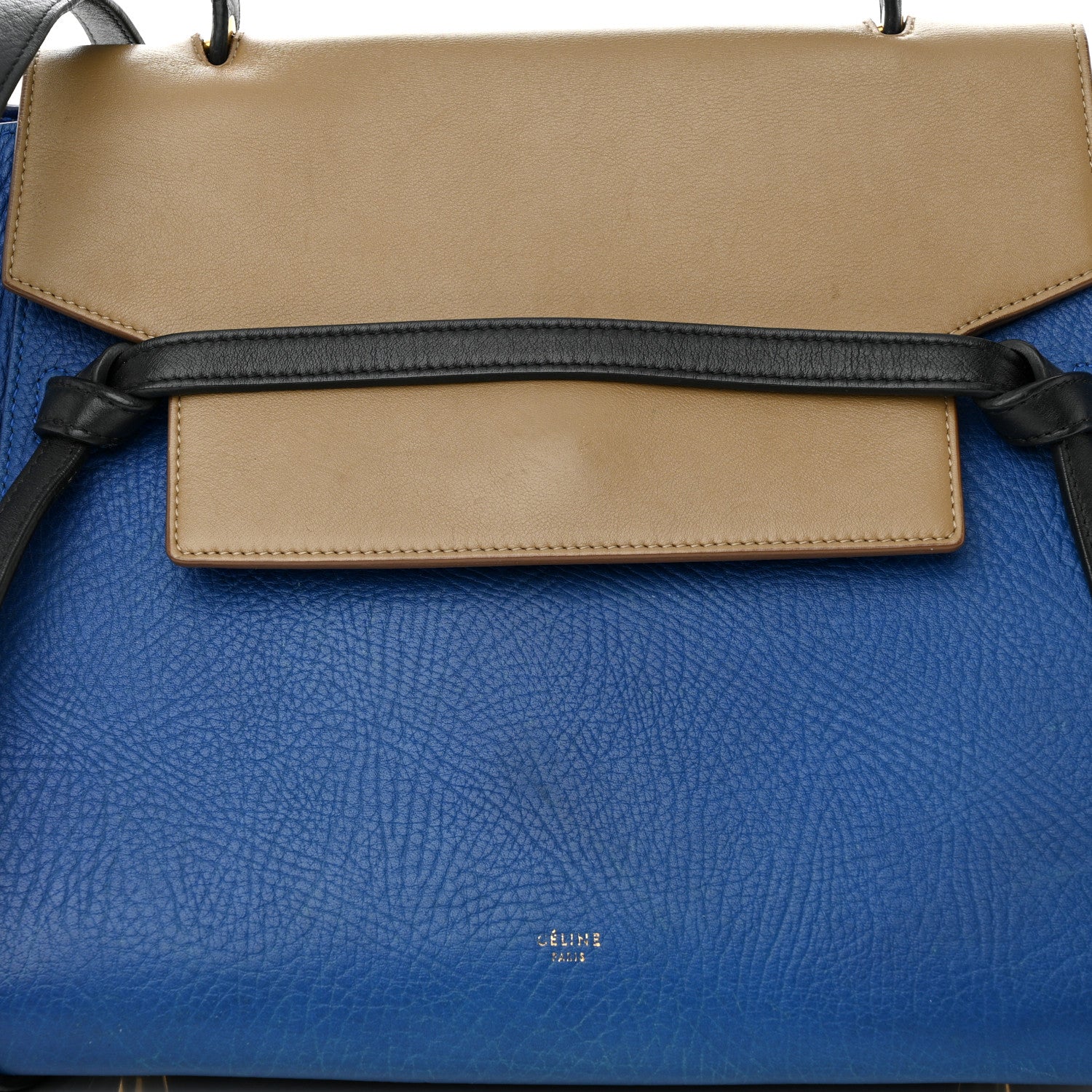 Celine Elephant Calfskin Mini Tri-Color Belt Bag Indigo 7 of 16