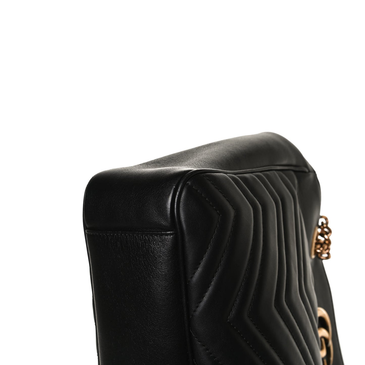 Calfskin Matelasse Medium GG Marmont Open Top Shoulder Bag Black