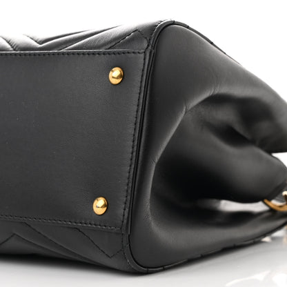 Gucci Calfskin Matelasse Small GG Marmont Tote Black 11 of 12