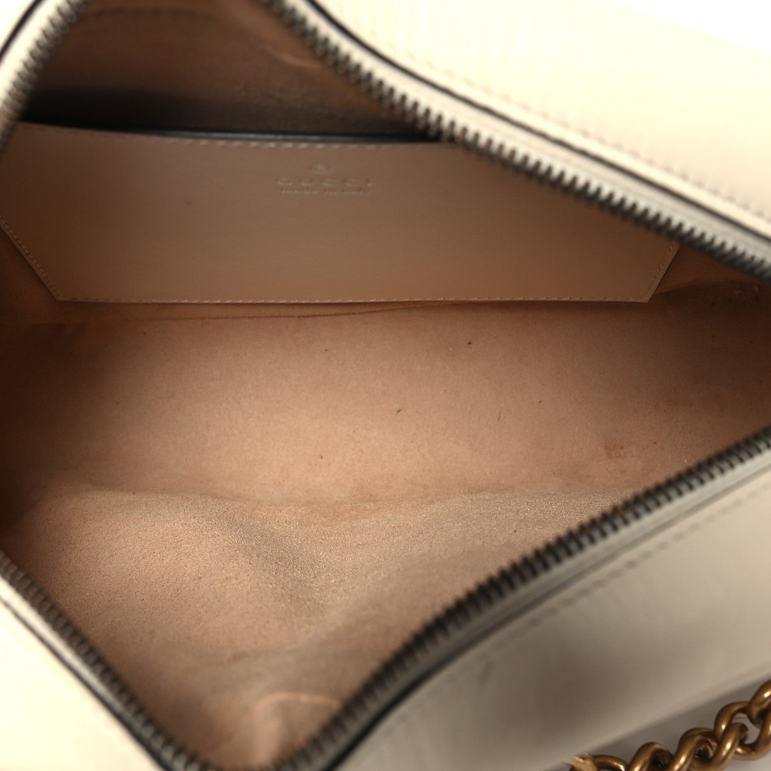 Gucci Calfskin Matelasse Small GG Marmont Chain Shoulder Bag White 5 of 14
