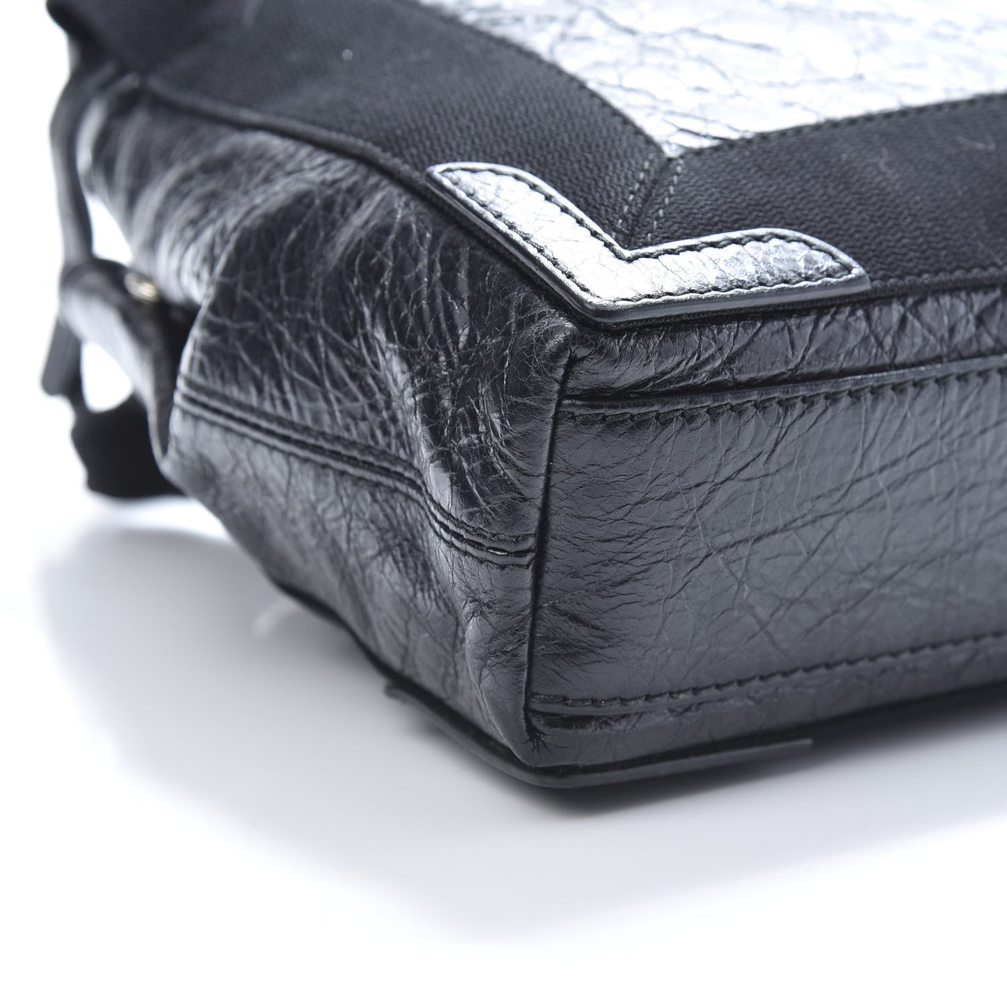 Agneau Stadio Ruban Viscose Navy Cabas Tote XS Black