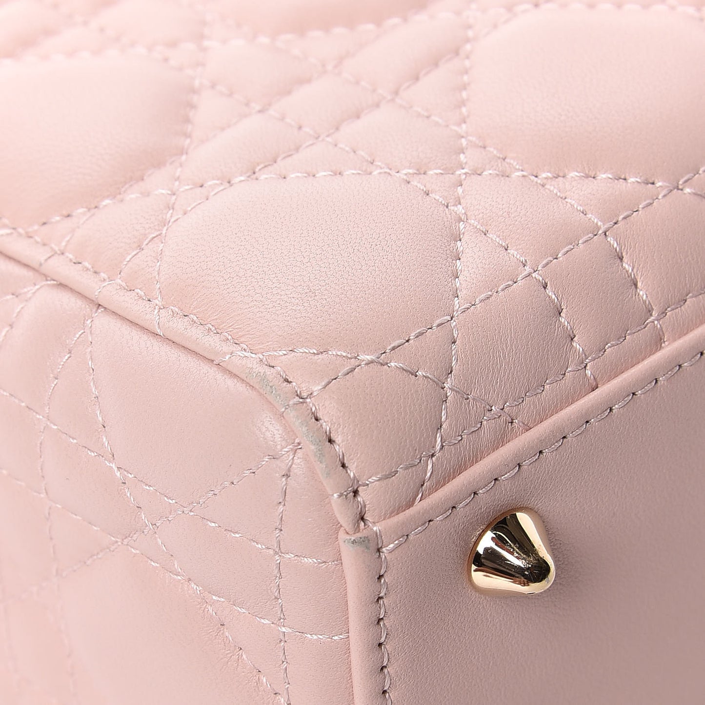 Lambskin Cannage Small Lucky Badges My Lady Dior Pink