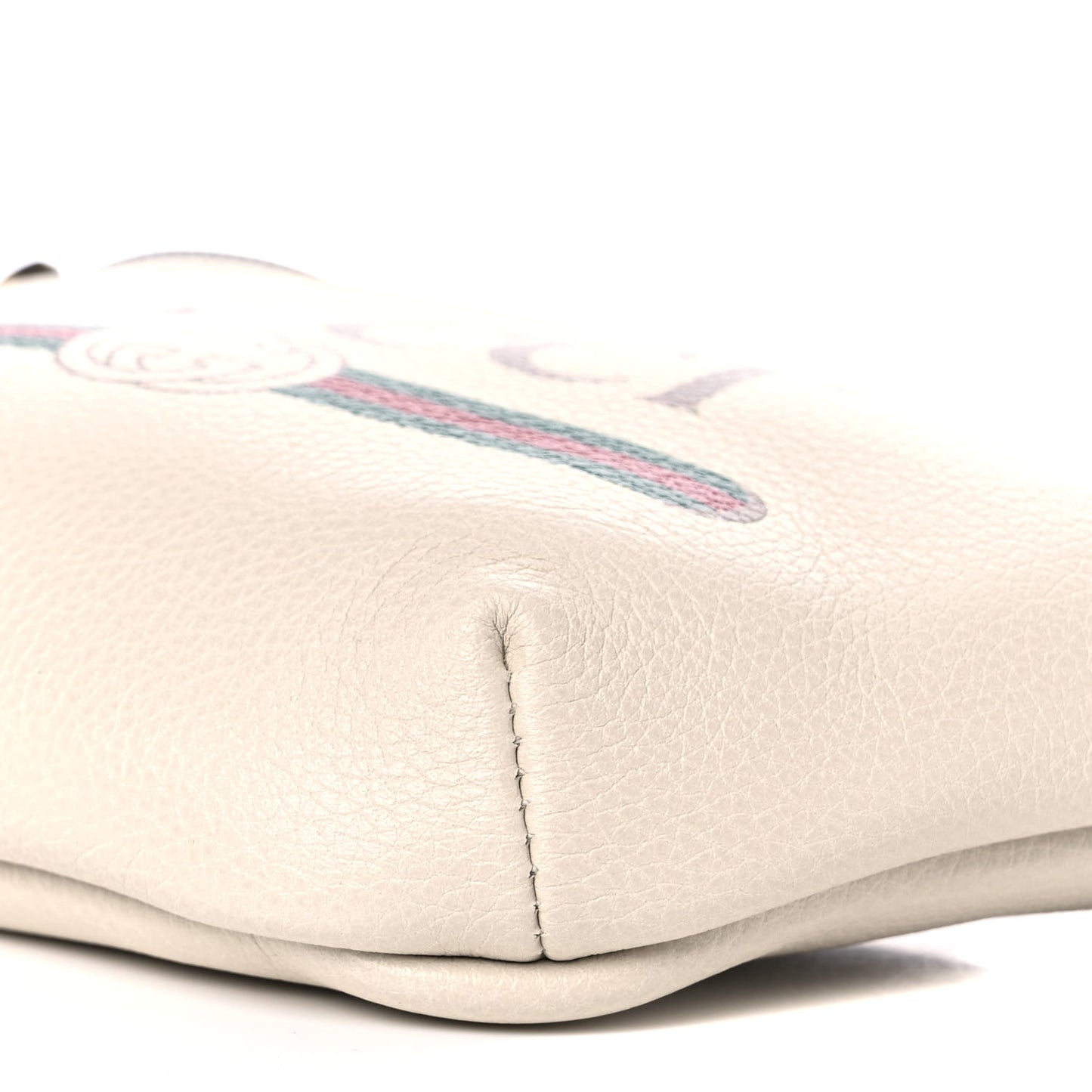 Grained Calfskin Small Logo Belt Bag White