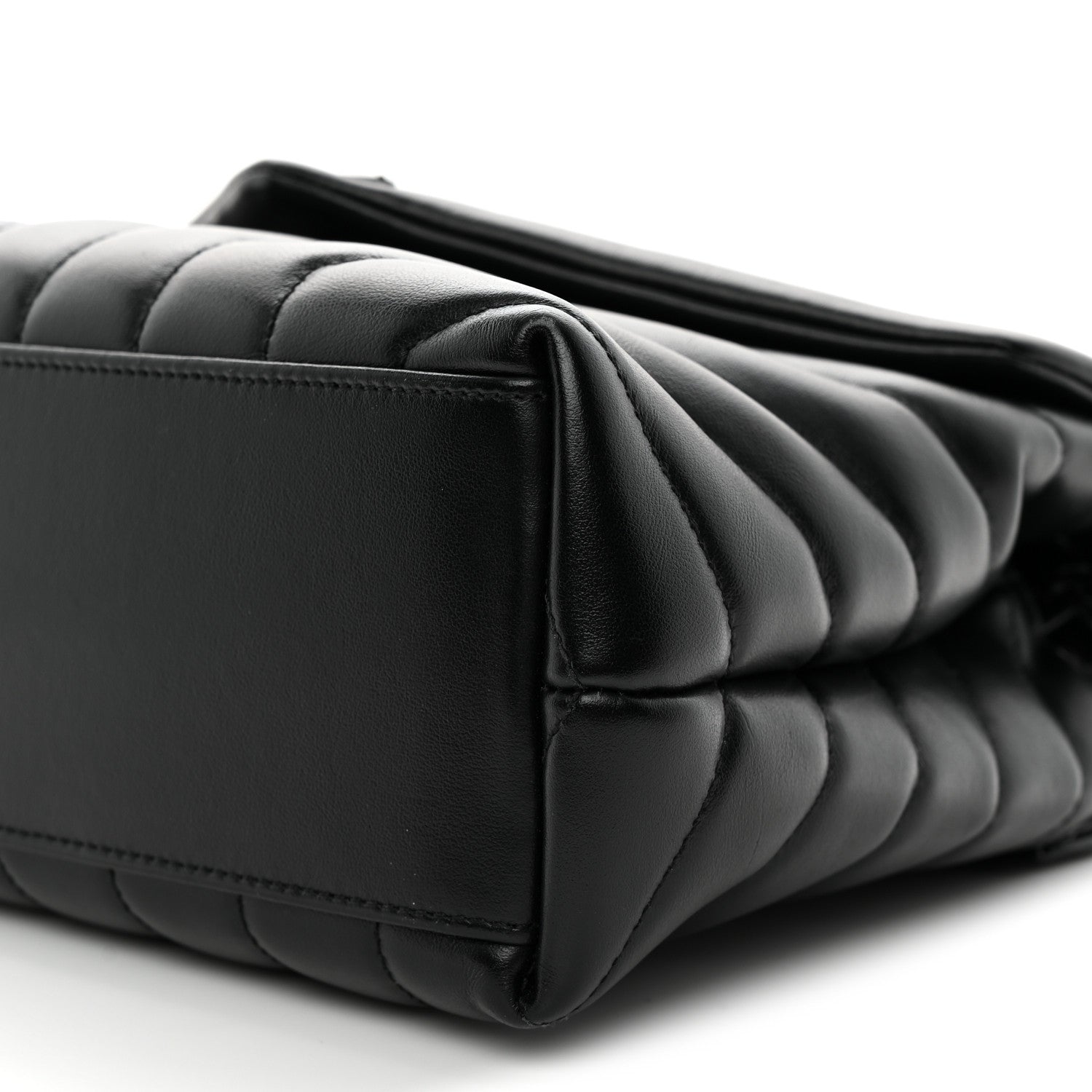 Saint Laurent Calfskin Y Quilted Monogram Monochrome Small Loulou Chain Satchel Black Black 10 of 11