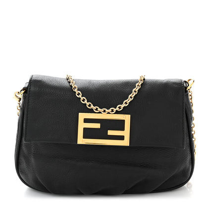Fendi Vitello Flamingo Fendista Pouchette Crossbody Black 1 of 12