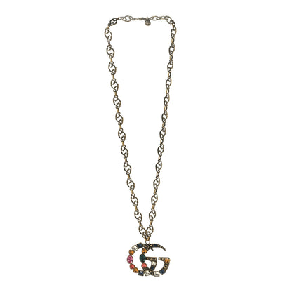 Gucci Crystal Marmont Necklace Aged Gold Multicolor 3 of 5