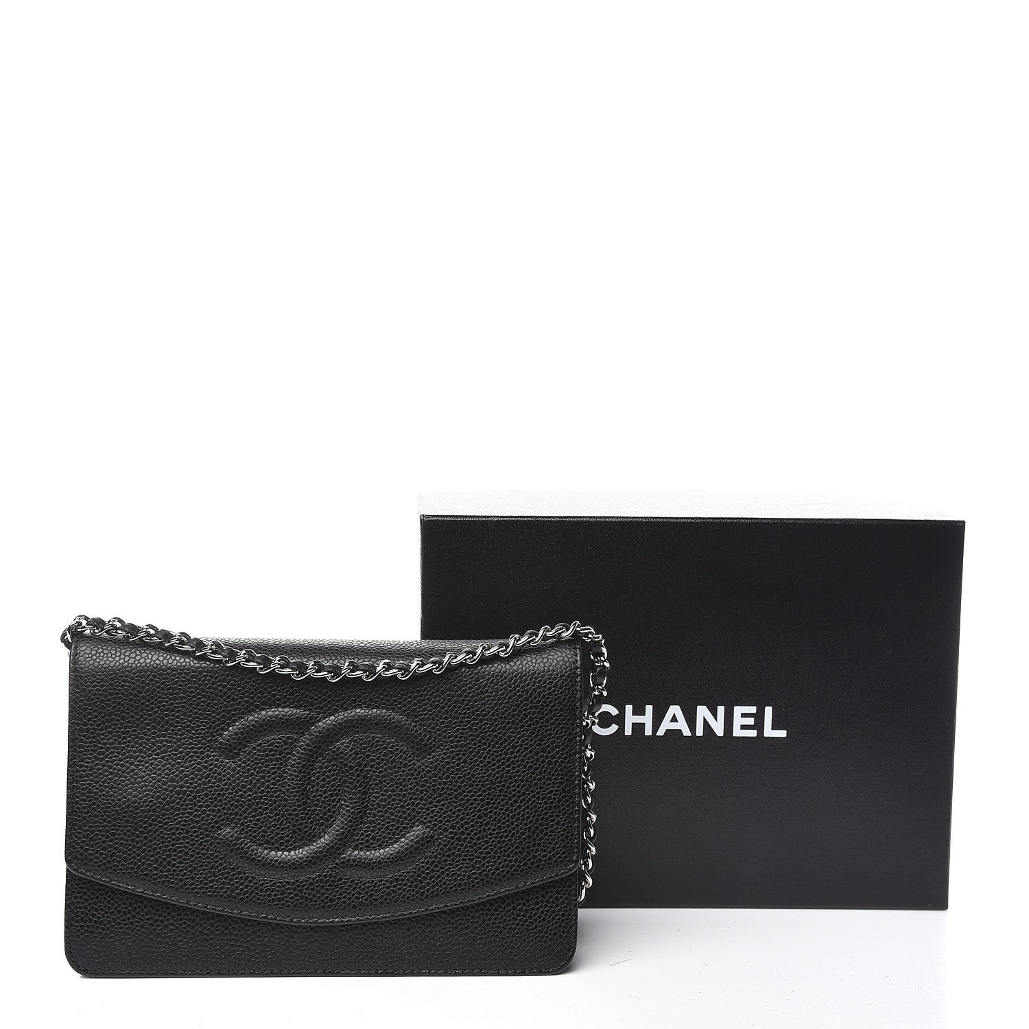 Chanel Caviar Timeless CC Wallet On Chain WOC Black 14 of 14