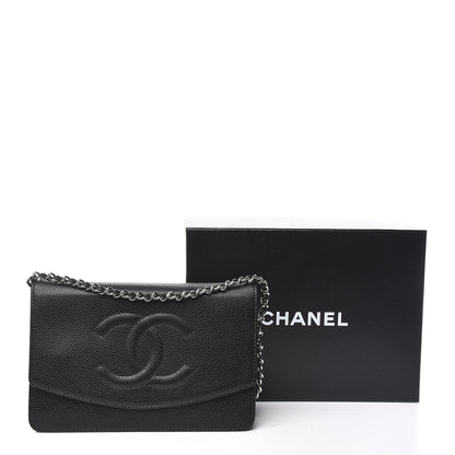 Chanel Caviar Timeless CC Wallet On Chain WOC Black 14 of 14