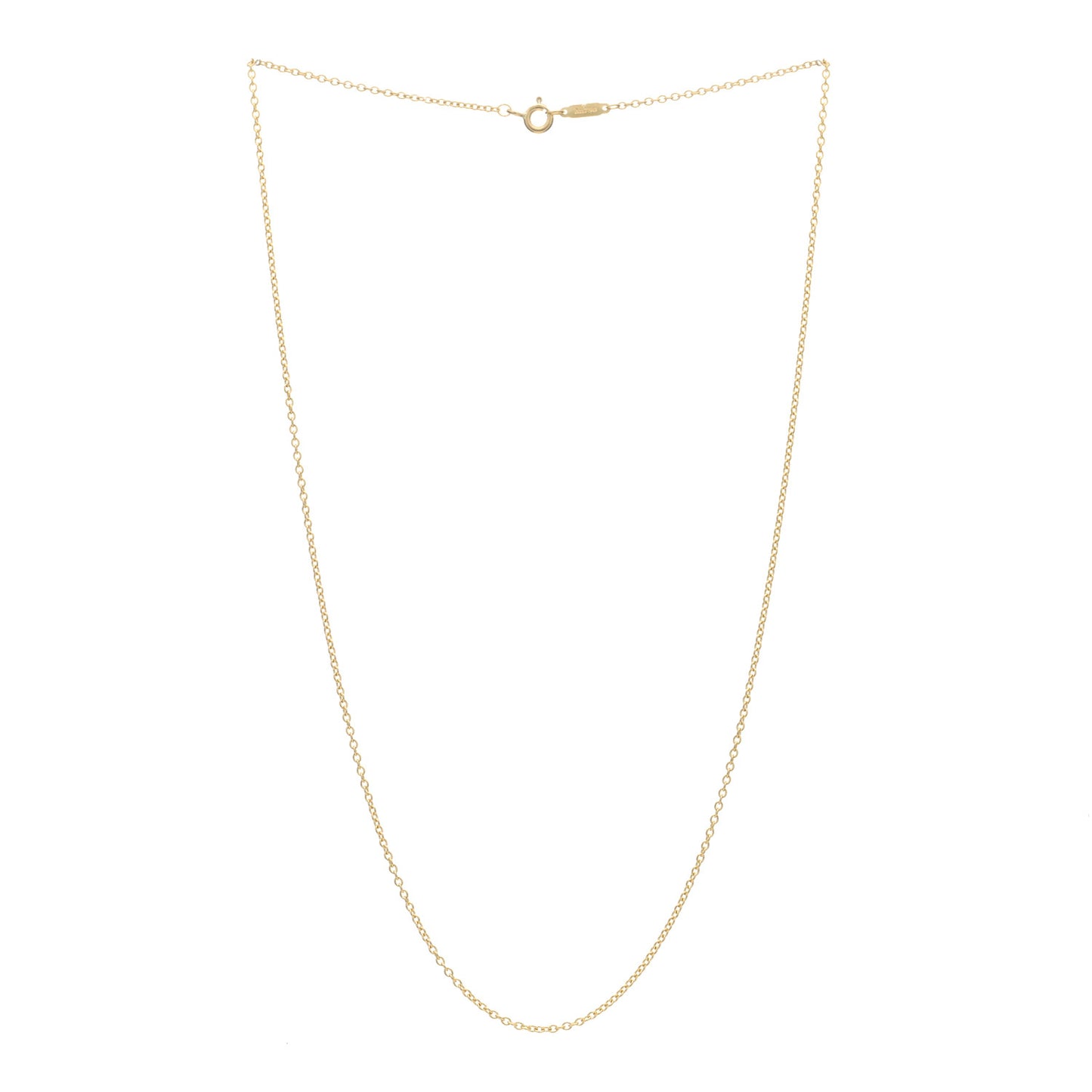 18K Yellow Gold Chain Necklace 18"