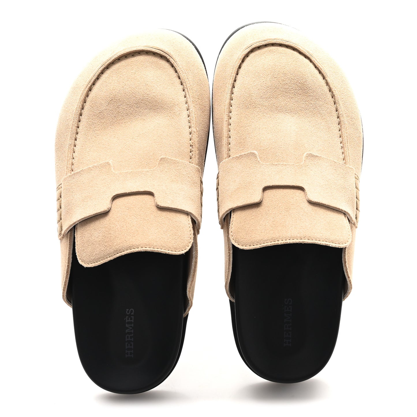 Suede Calfskin Womens Go Mules 38 Beige Argile