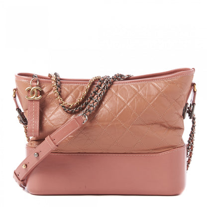 Chanel Aged Calfskin Quilted Medium Gabrielle Hobo Pink 1 of 9
