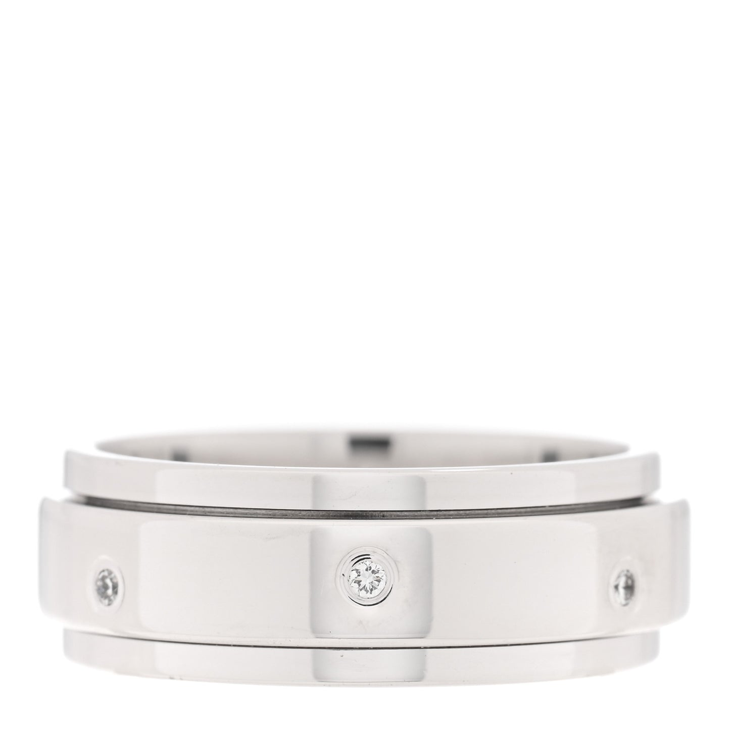 18K White Gold 7 Diamond Possession Ring 56 7.5