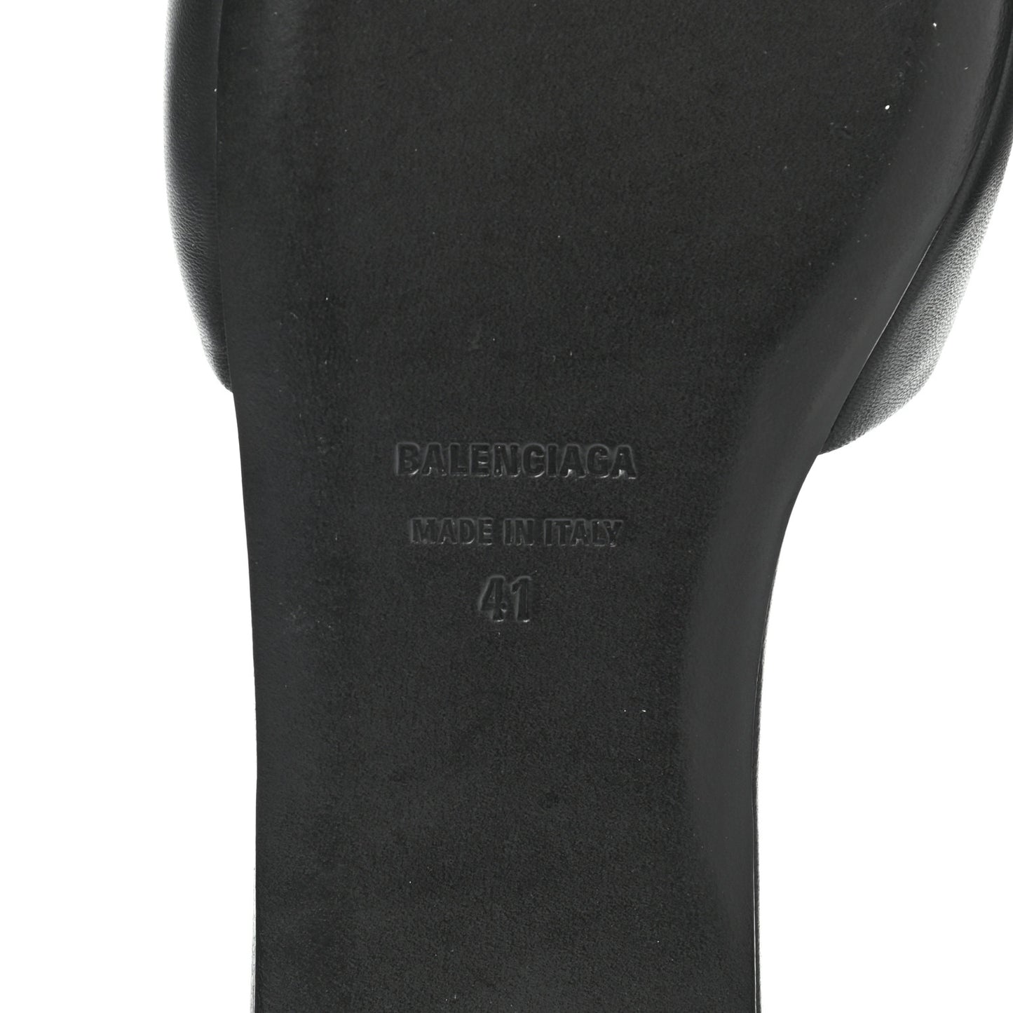 Nappa Pointed Toe Fringe Knife Logo Mules 41 Black White