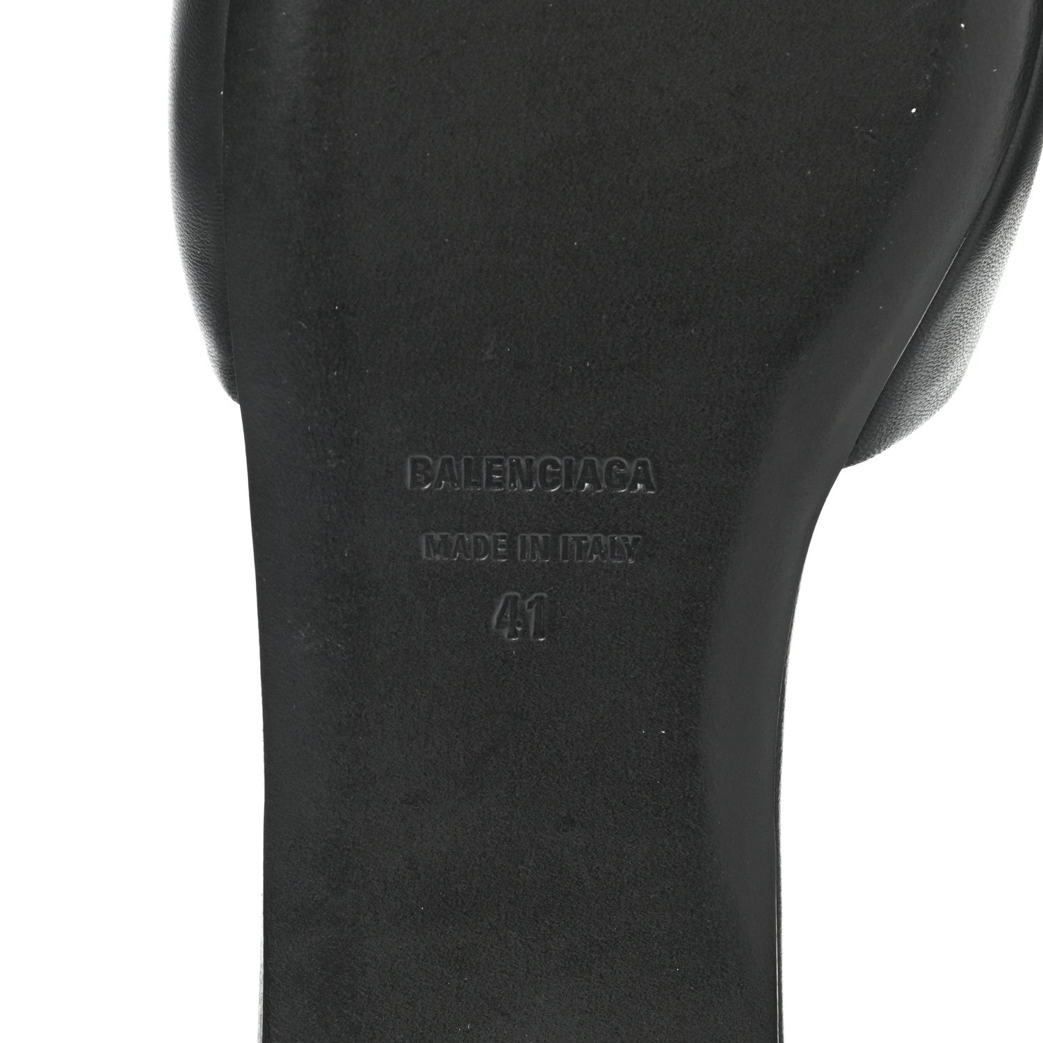 Balenciaga Nappa Pointed Toe Fringe Knife Logo Mules 41 Black White 6 of 9