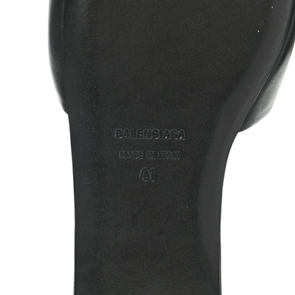 Balenciaga Nappa Pointed Toe Fringe Knife Logo Mules 41 Black White 6 of 9