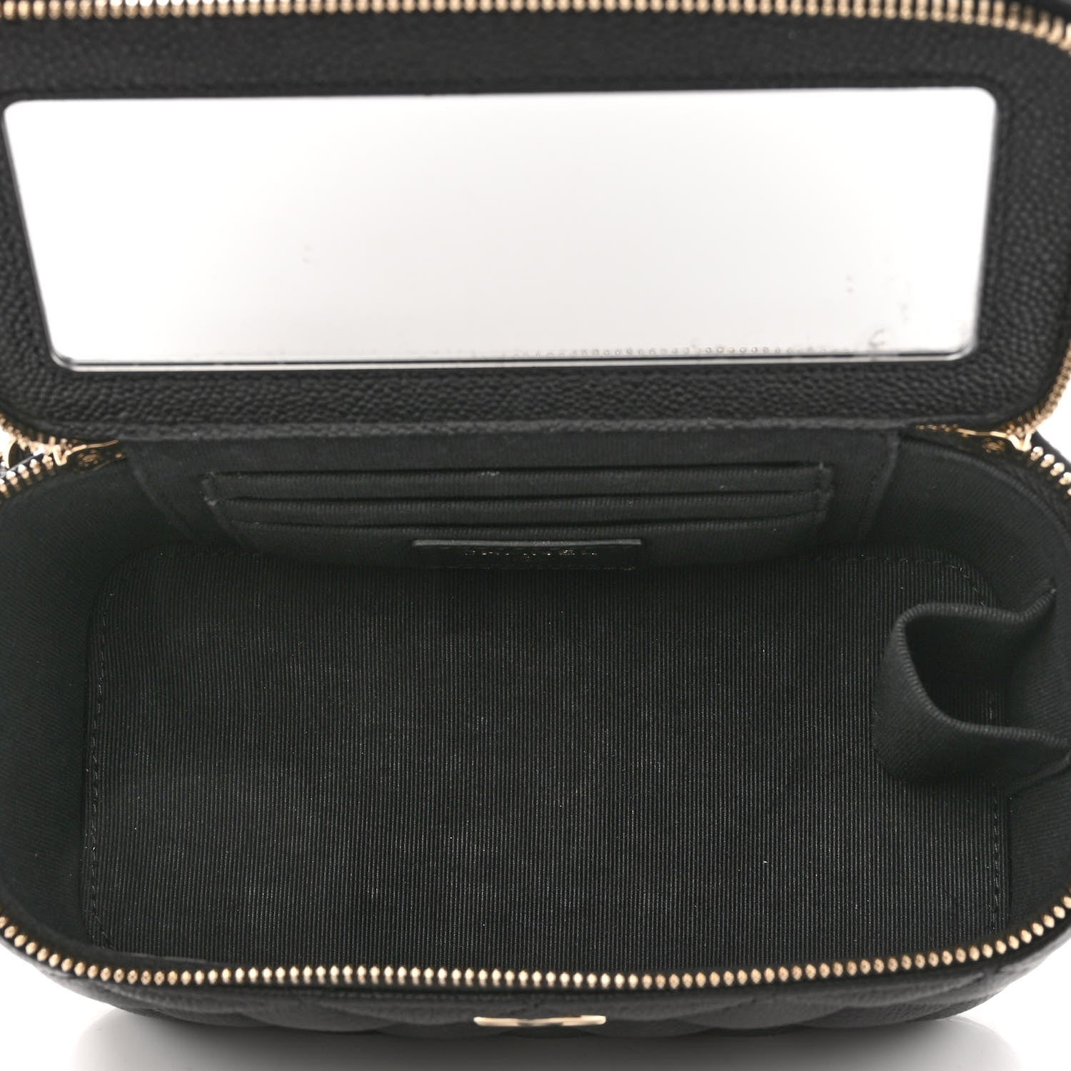 Chanel Caviar Quilted Small Tiny CC Vanity Case With Chain Black 5 of 11