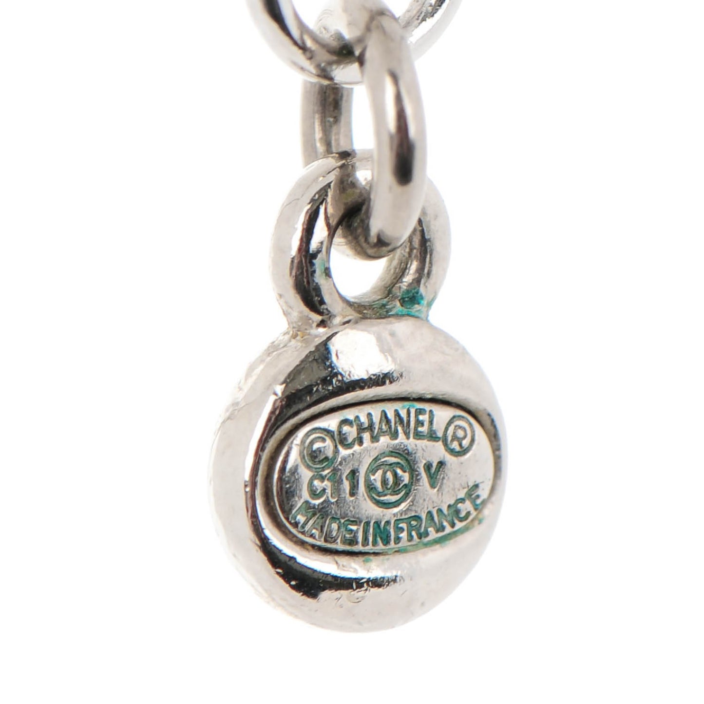 Crystal CC Pendant Necklace Silver