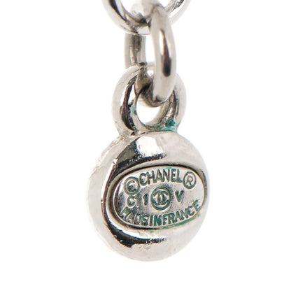 Chanel Crystal CC Pendant Necklace Silver 5 of 6