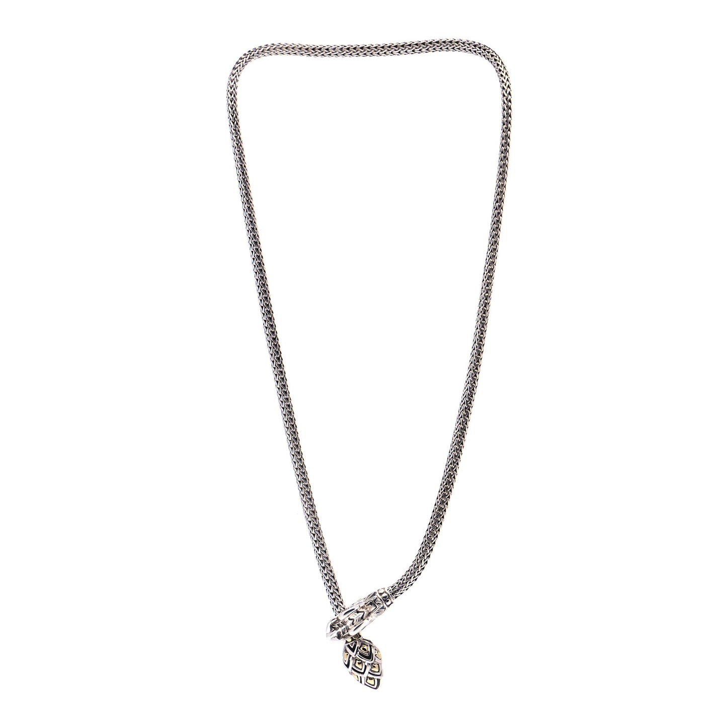 Sterling Silver 18K Yellow Gold Legends Naga Dragon Lariat Necklace