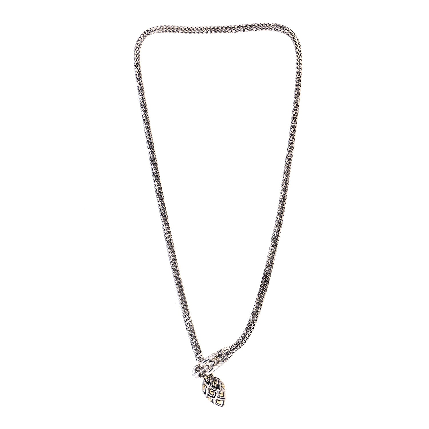 John Hardy Sterling Silver 18K Yellow Gold Legends Naga Dragon Lariat Necklace 2 of 5