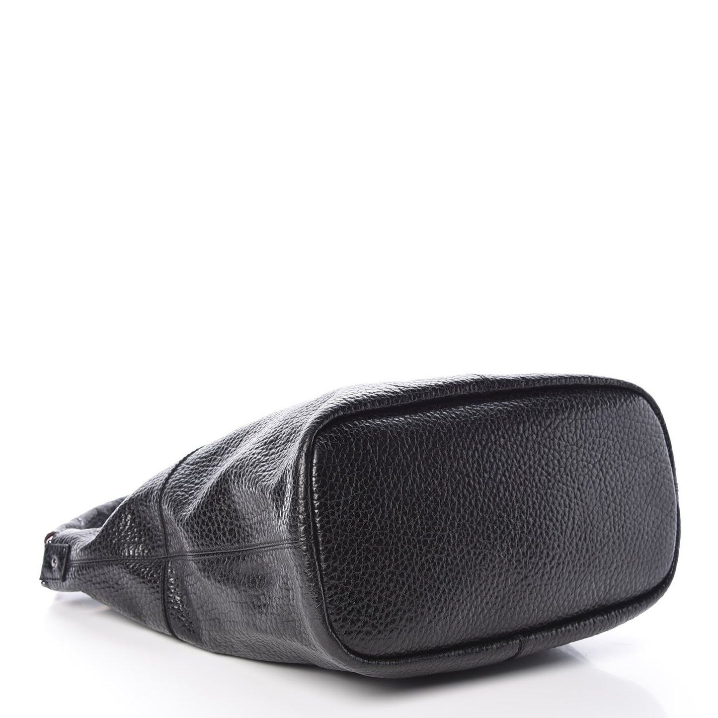 Glazed Pebbled Calfskin North South Nightingale Black