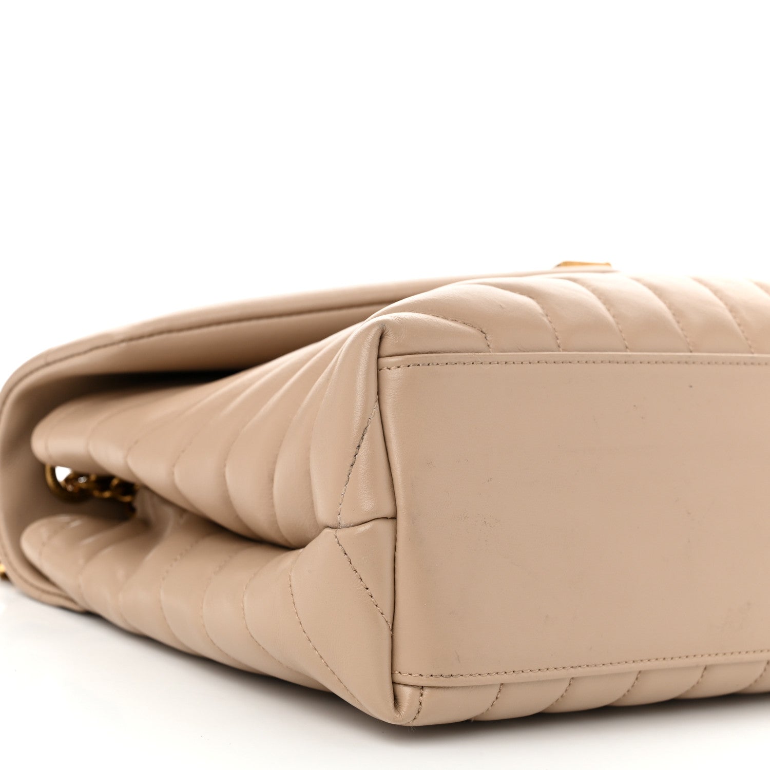 Saint Laurent Calfskin Y Quilted Monogram Medium Loulou Chain Satchel Natural Tan 9 of 12