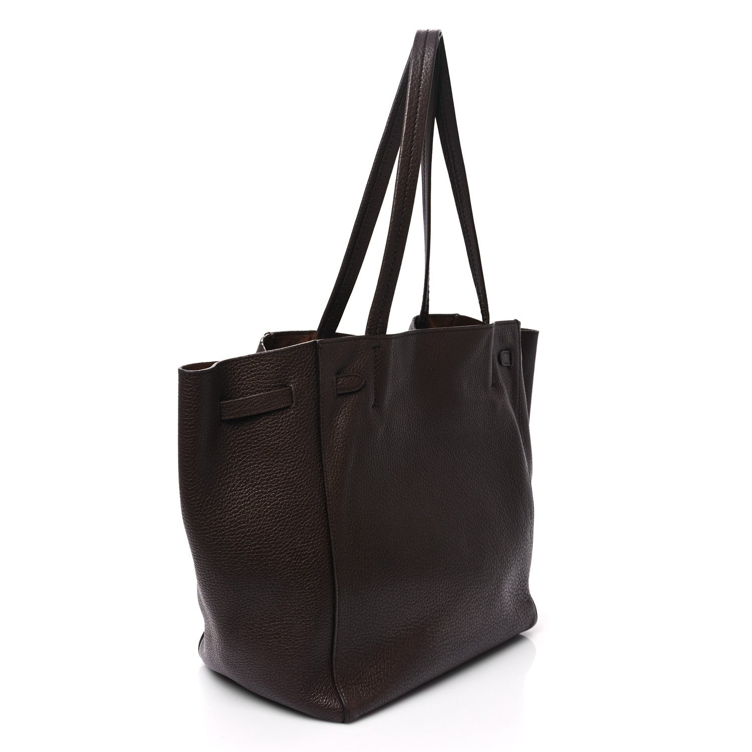 Celine Soft Grained Calfskin Small Belt Cabas Phantom Brown 3 of 11