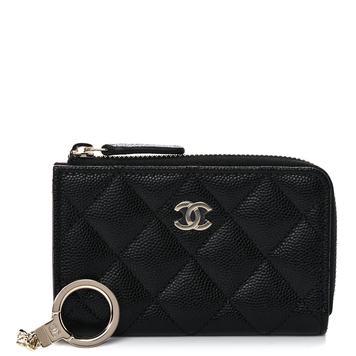 Chanel Caviar Quilted Zipped Key Holder Case Black 1 of 10