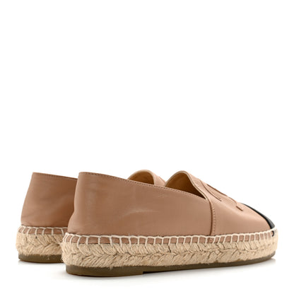Chanel Lambskin CC Espadrilles 38 Beige Black 4 of 11