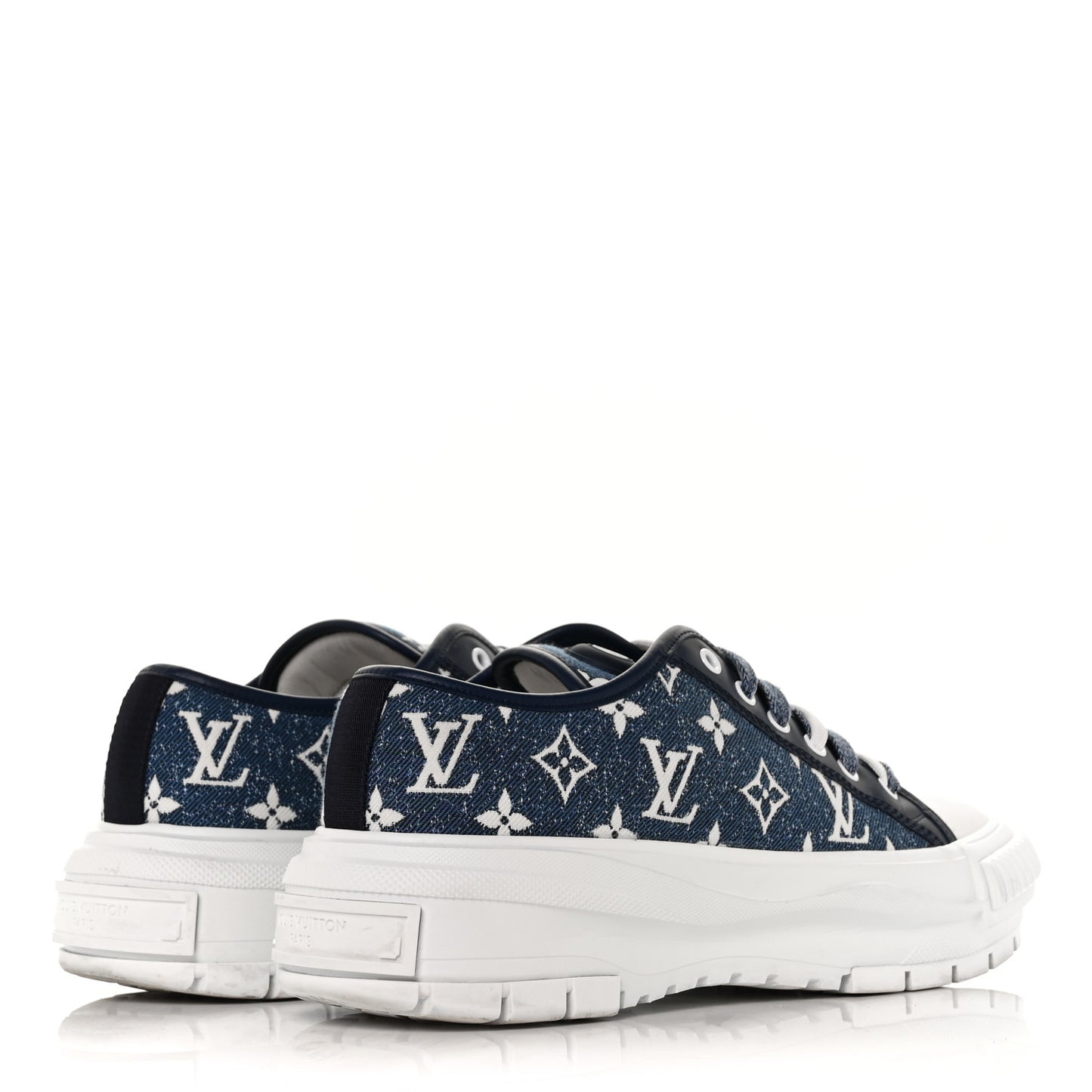Denim Monogram Squad Sneakers 42 Marine