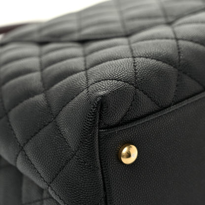 Chanel Caviar Lizard Quilted Medium Coco Handle Flap Black 14 of 19
