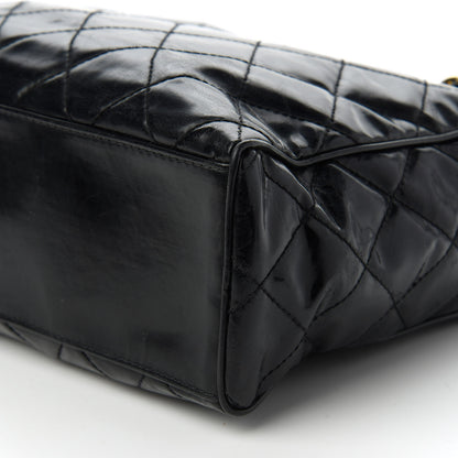 Chanel Patent Quilted Shoulder Bag Black 7 of 10