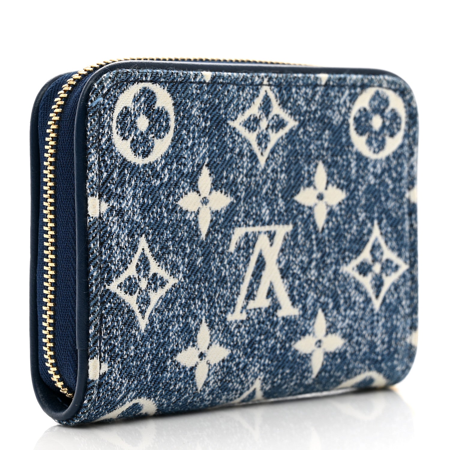 Louis Vuitton Denim Monogram Jacquard Zippy Coin Purse Bleu 3 of 8