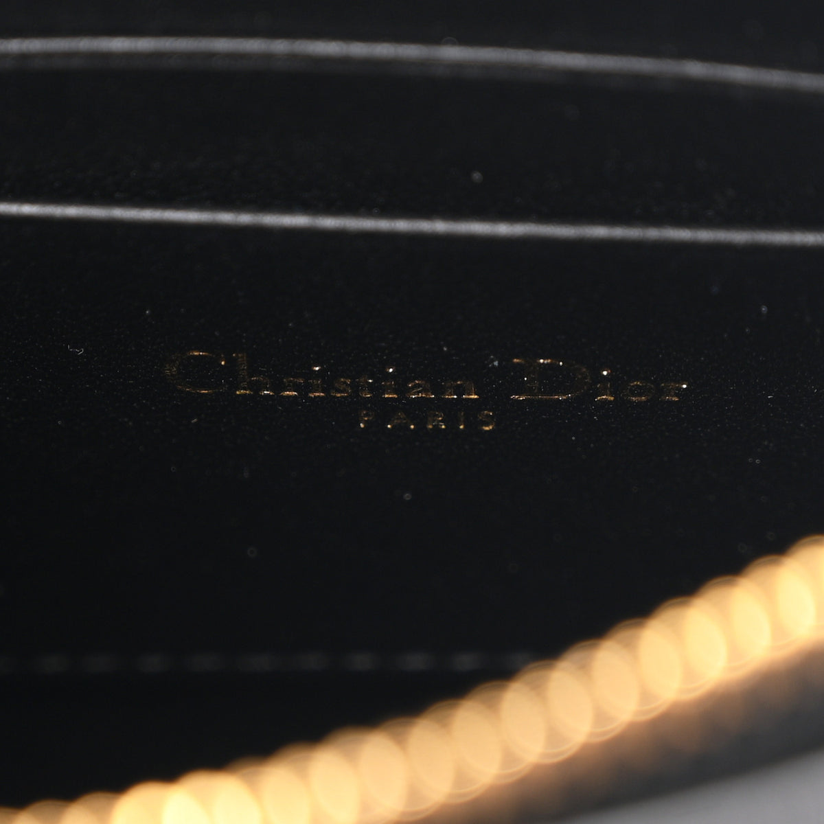 Calfskin Cannage Caro Zipped Pouch With Chain Black