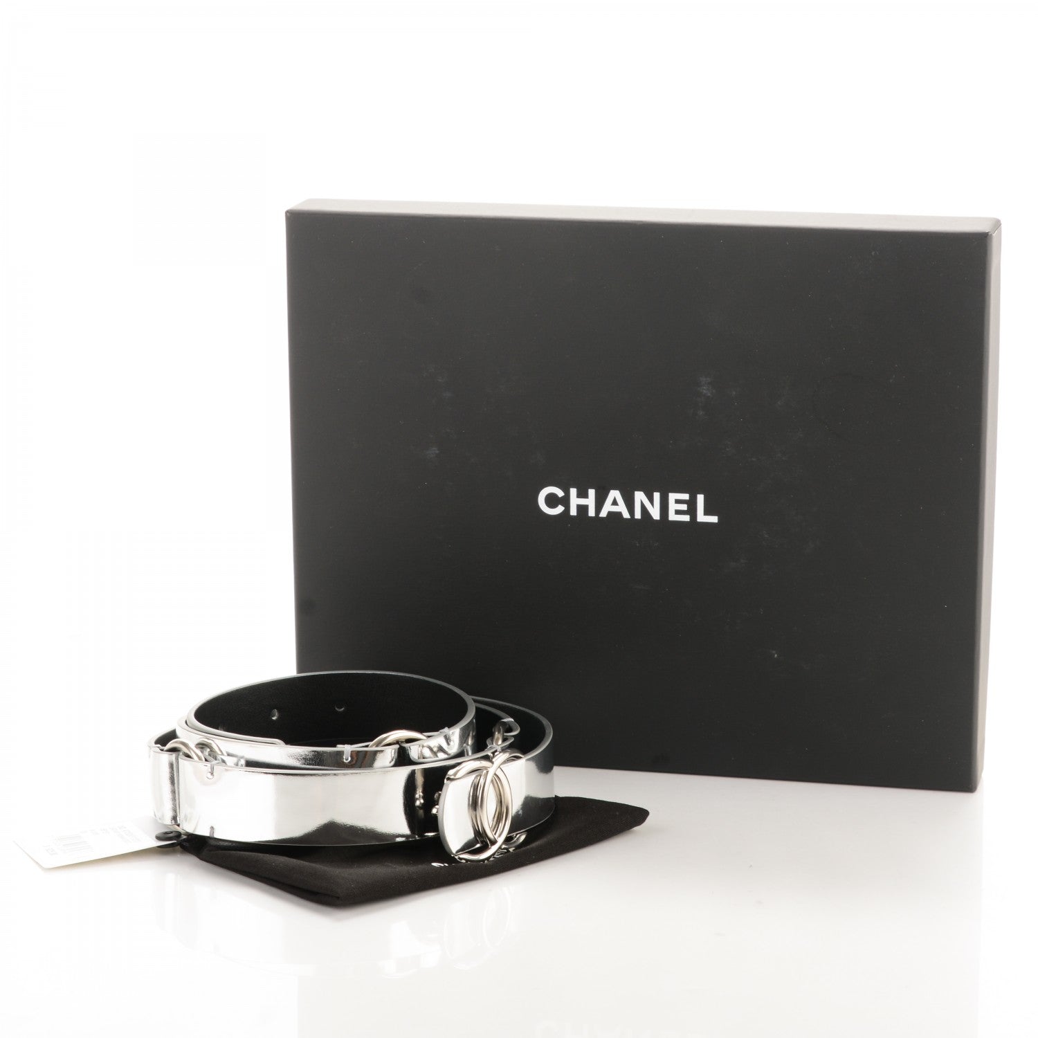 Chanel Calfskin CC Mirror Belt 95 38 Silver 4 of 7