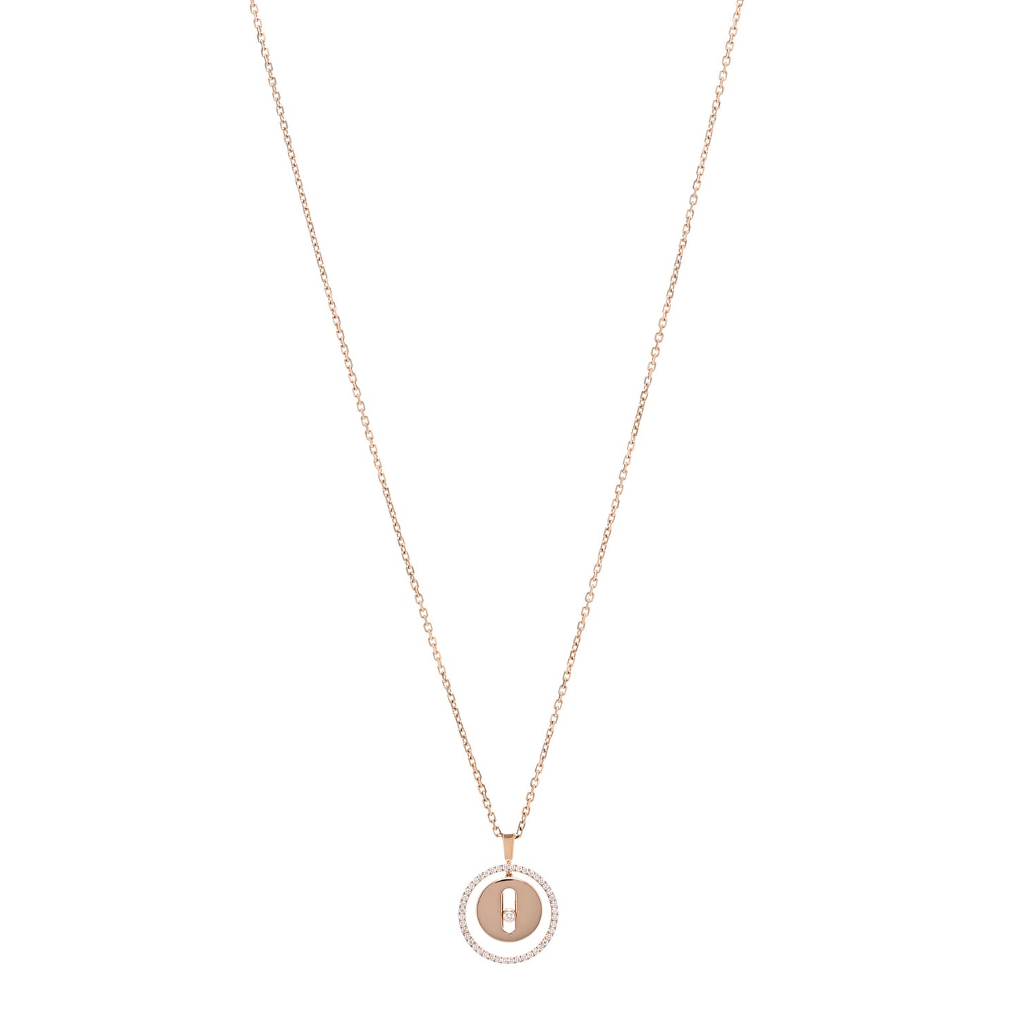 18K Rose Gold Diamond PM Lucky Move Pendant Necklace