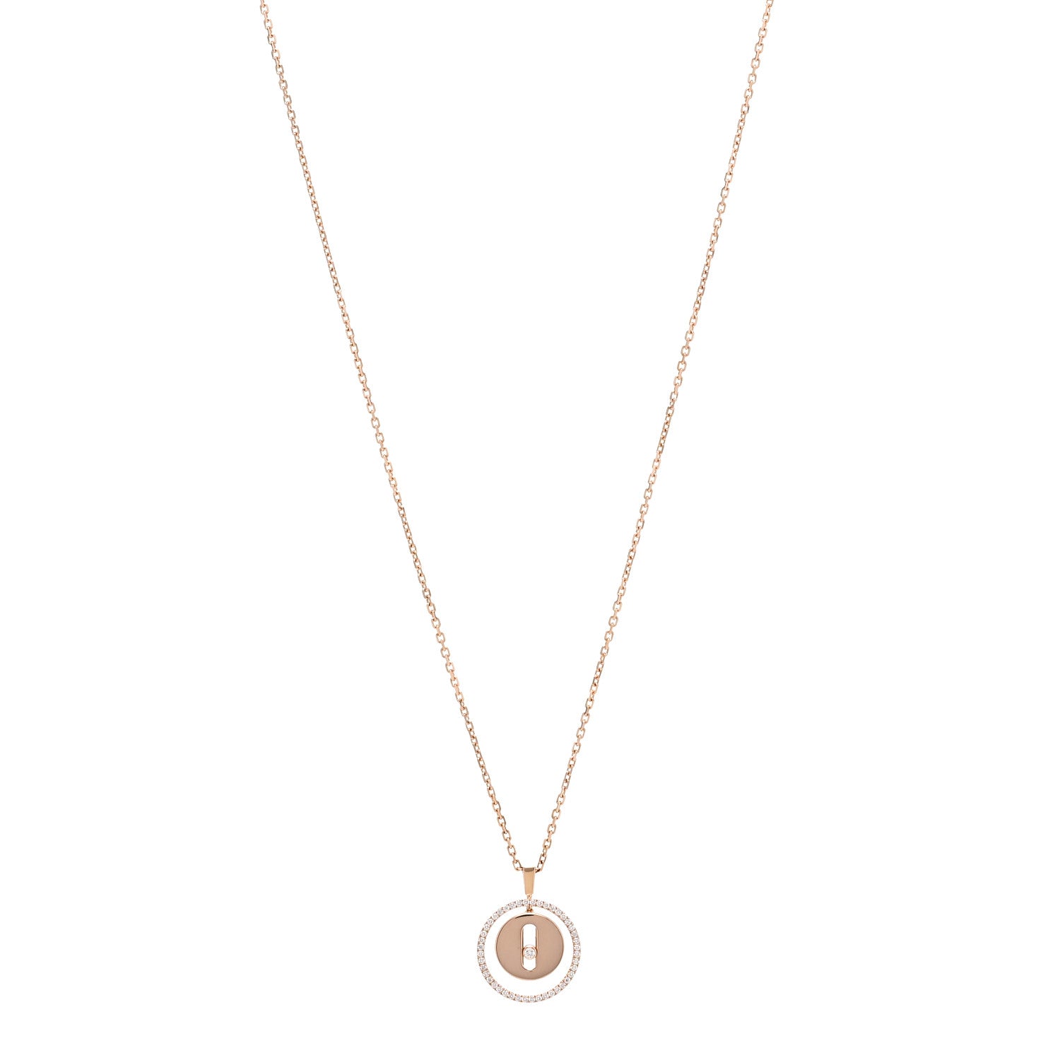Messika 18K Rose Gold Diamond PM Lucky Move Pendant Necklace 1 of 5