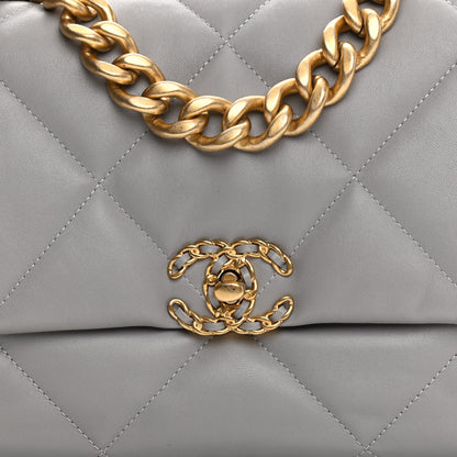 Chanel Lambskin Quilted Large Chanel 19 Flap Grey 8 of 11