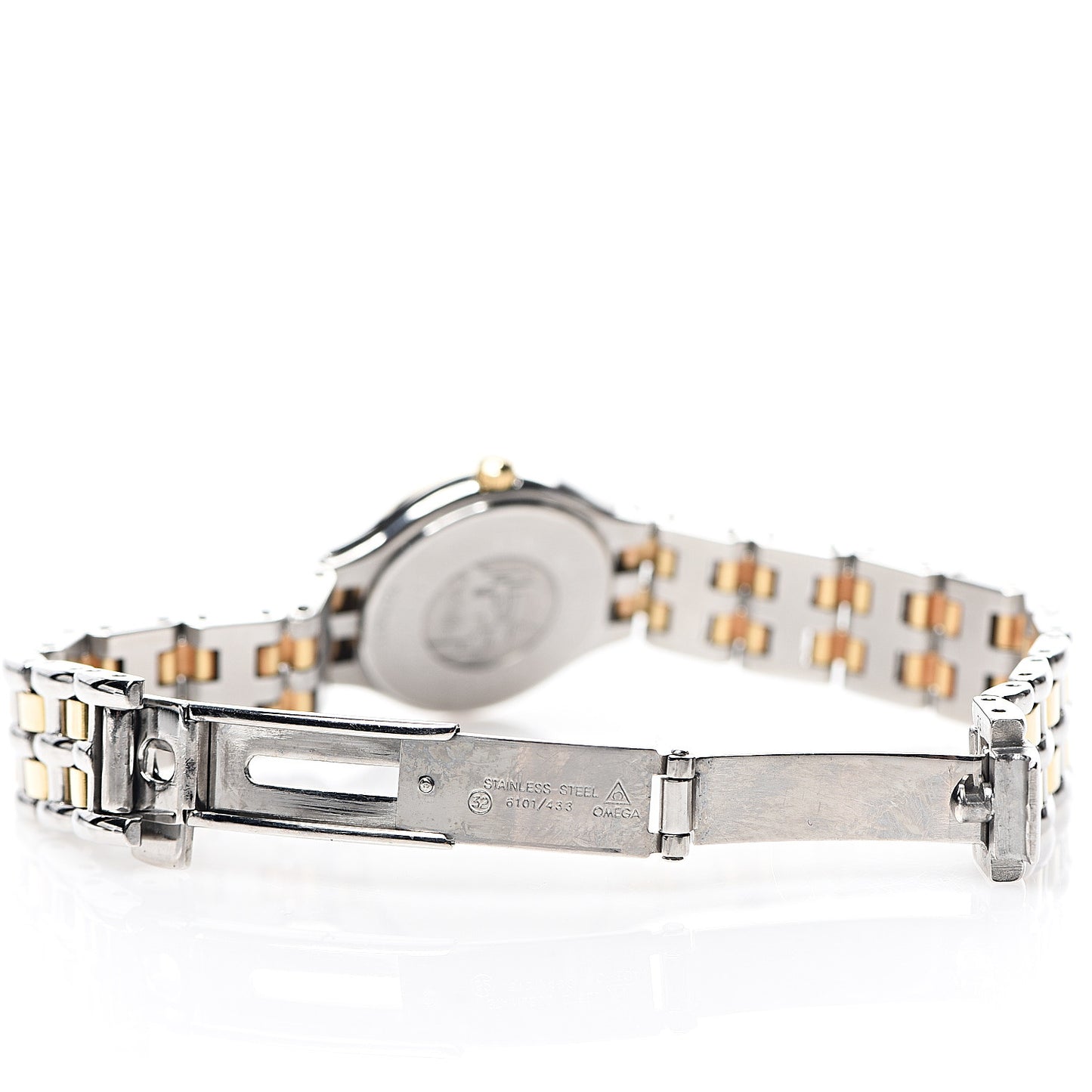 Stainless Steel 18K Yellow Gold 23mm De Ville Quartz Watch White 396.1016