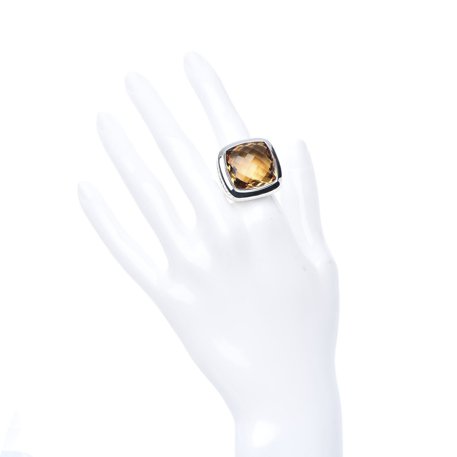 David Yurman Sterling Silver Citrine 20mm Albion Statement Ring 52 6 2 of 5