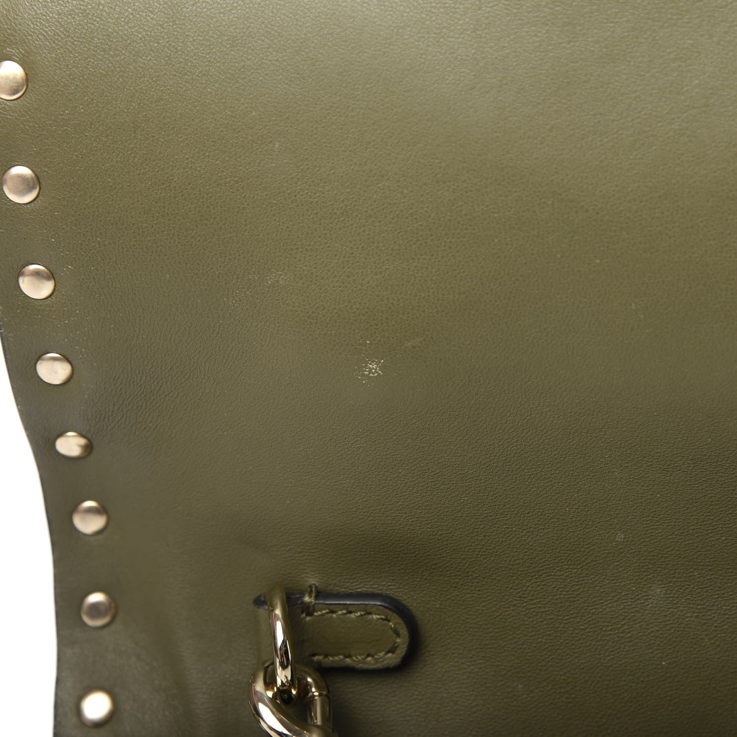 Valentino Garavani Nappa Canvas Camouflage Rockstud Wristlet Clutch Army Green 8 of 8