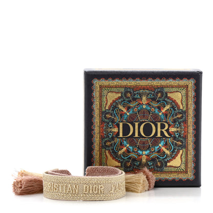 Christian Dior Woven Cotton J'Adior Friendship Bracelet Set Gold Pink 4 of 4