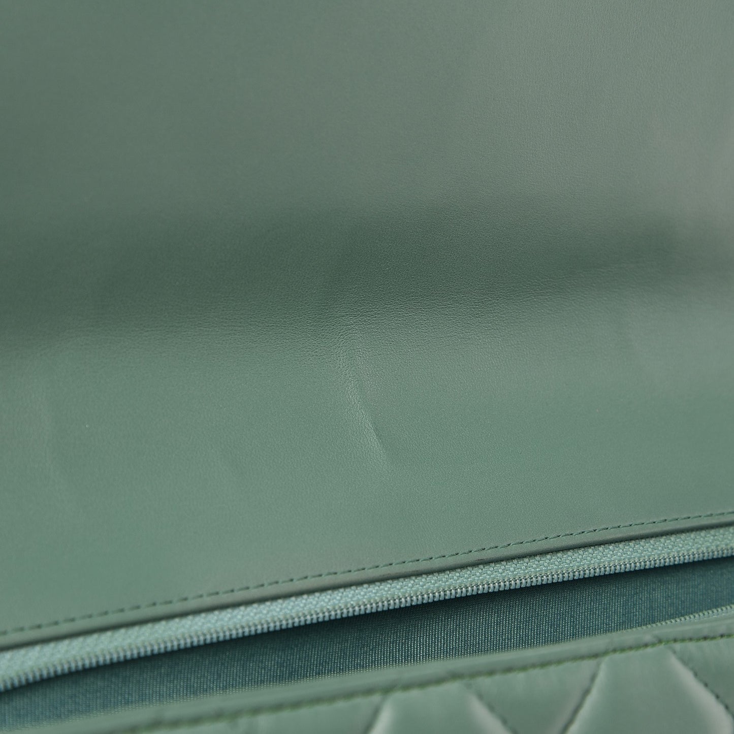 Lambskin Quilted Maxi Single Flap Green